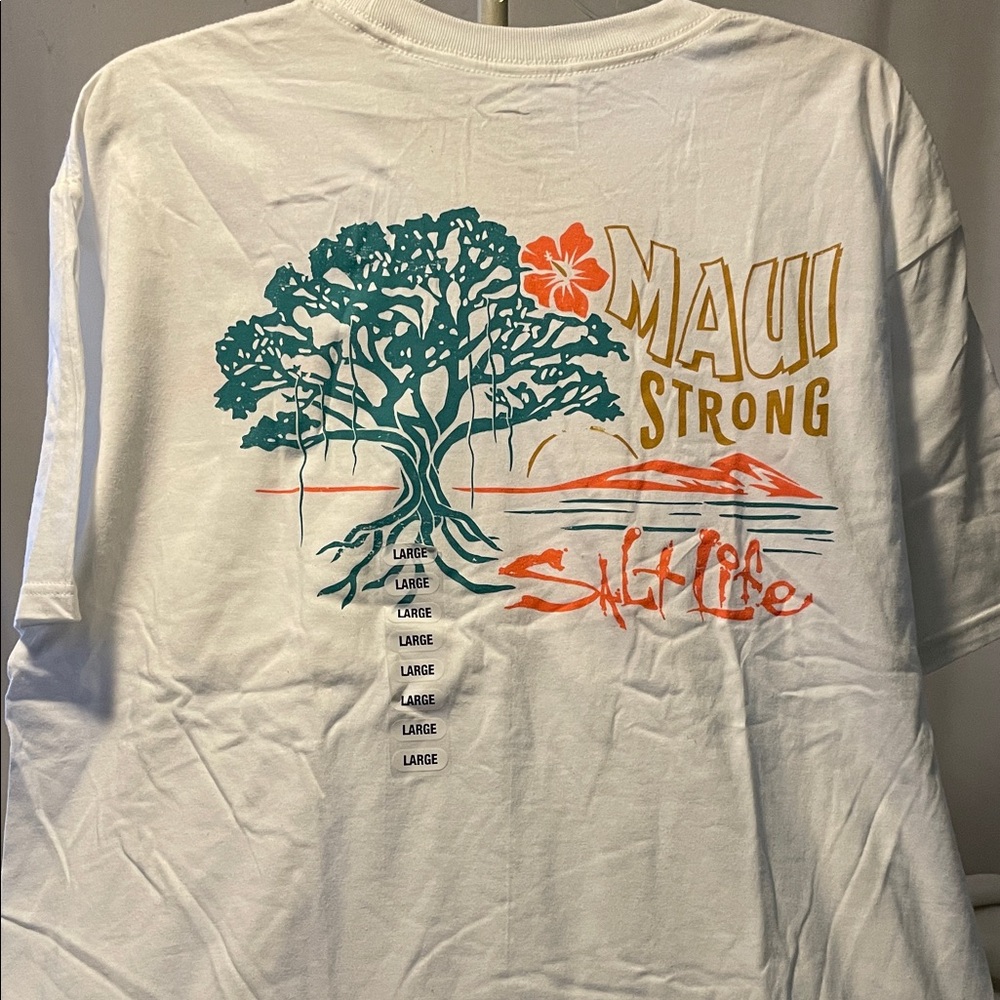 Salt Life Maui Strong White pocket T-Shirt